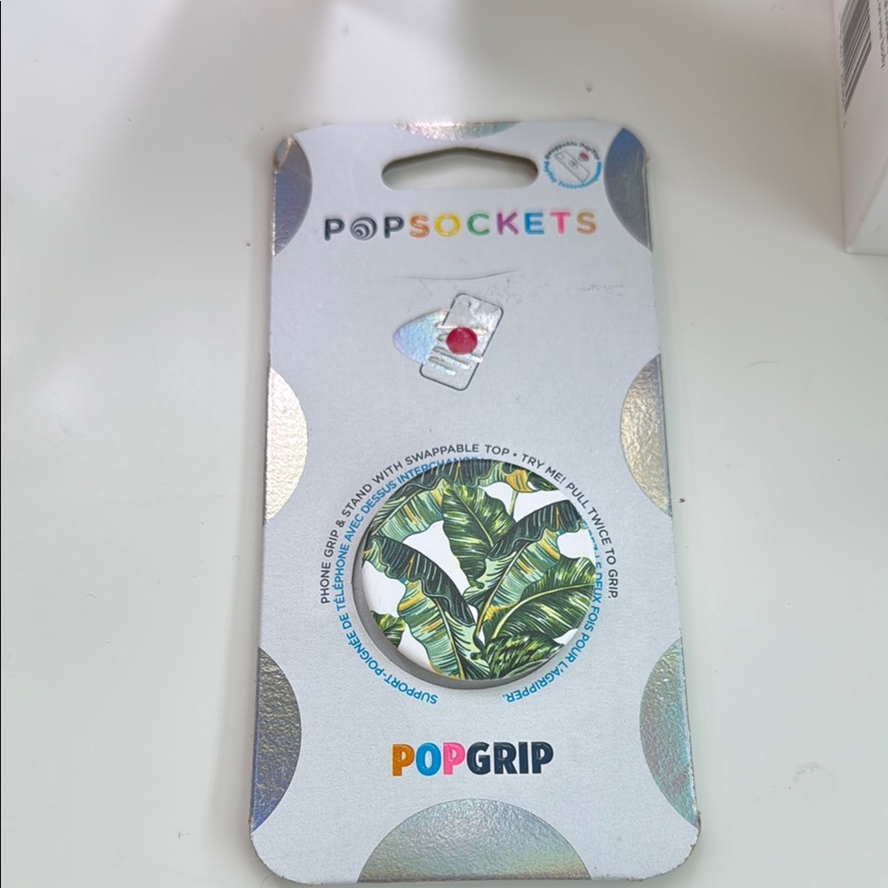 PopSocket PopGrip with Tropical Leaf Design